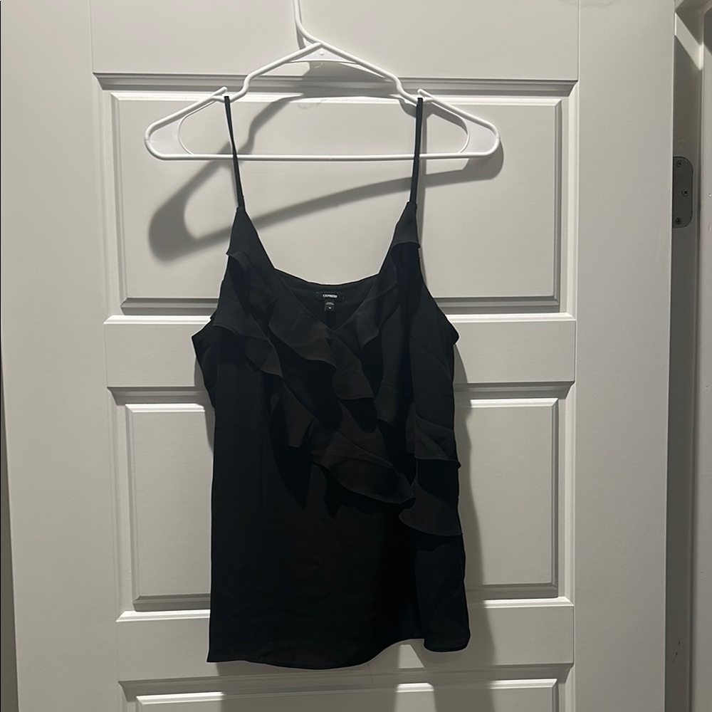 Black Ruffled Women's Top